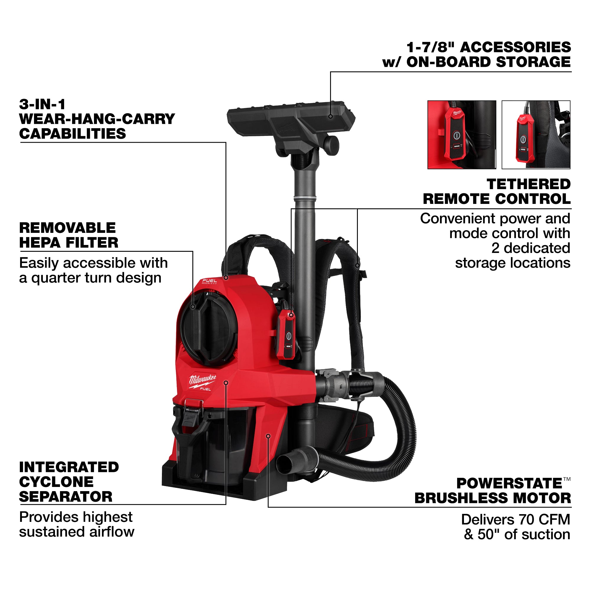 ASPIRATEUR DORSAL 3-EN-1 M18 FUEL BRUSHLESS