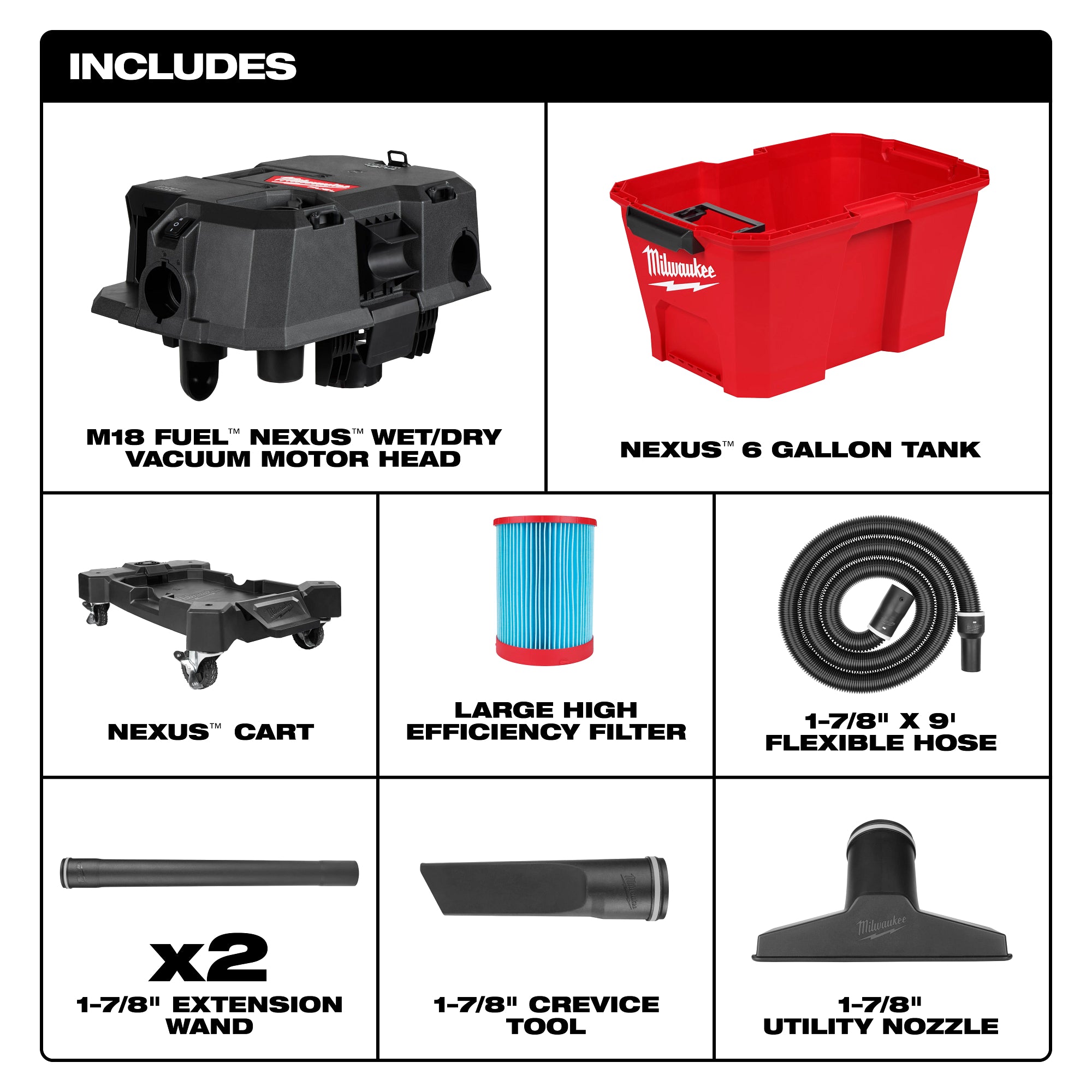 ASPIRATEUR 6 GALLONS SEC & HUMIDE M18 FUEL BRUSHLESS