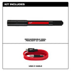 LAMPE-STYLO 250 LUMENS AVEC LASER RECHARGEABLE USB