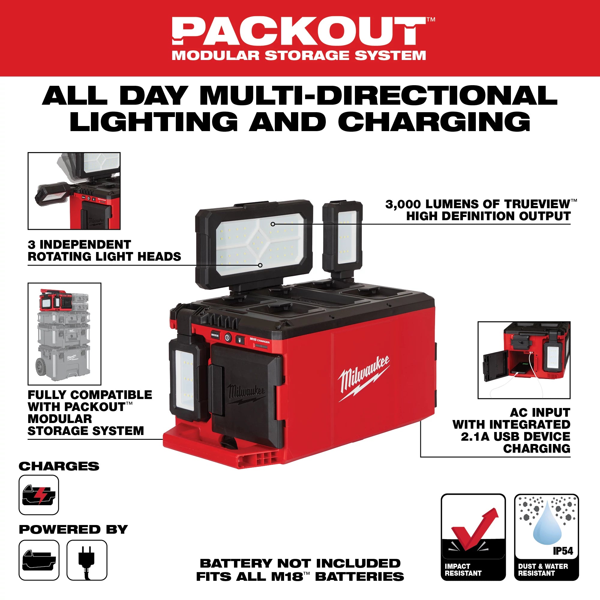 M18 PACKOUT 17" LIGHTING MODULE & CHARGER