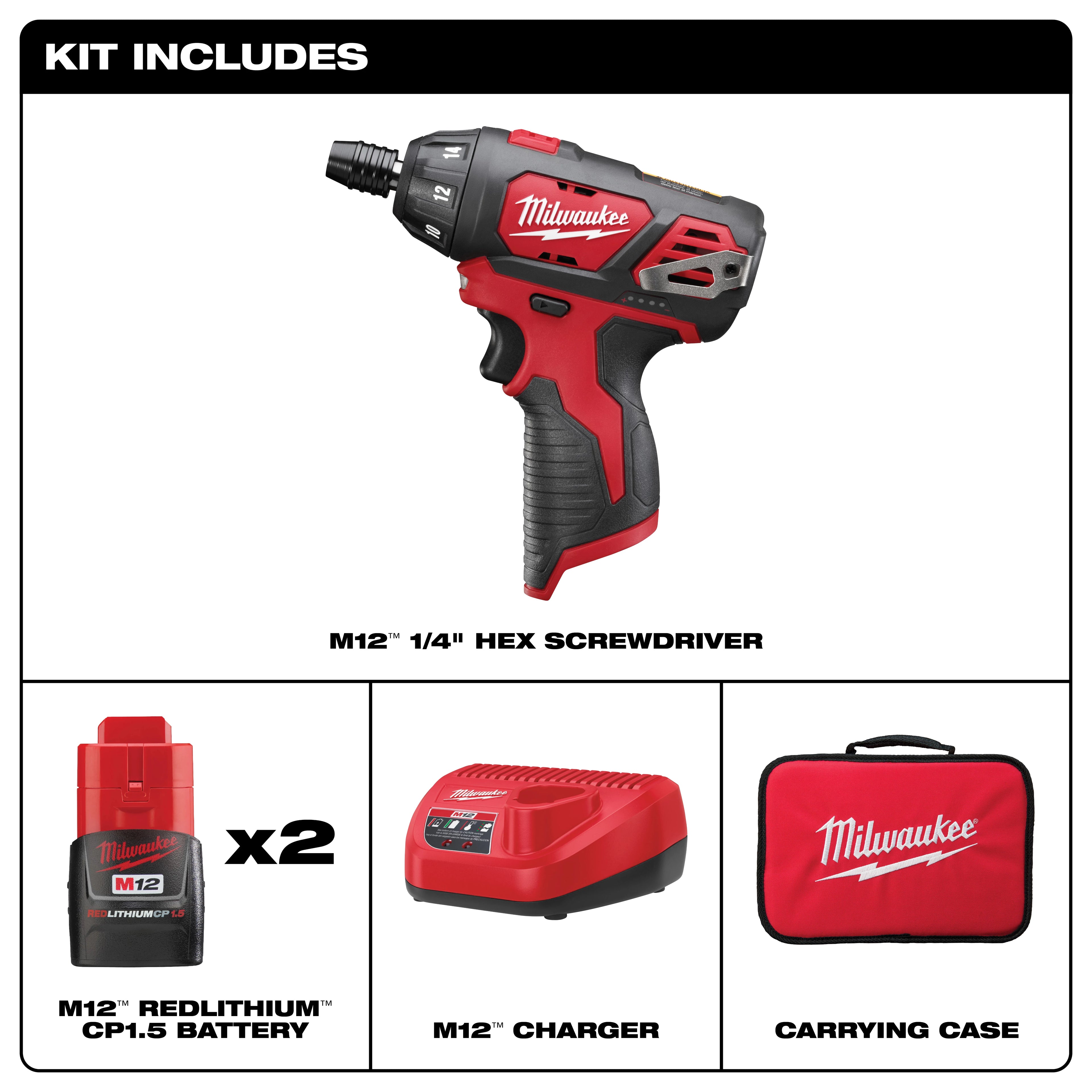 M12 1/4" SCREWDRIVER KIT (CP1.5)