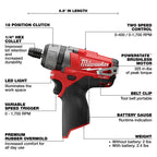 TOURNEVIS 1/4'' À 2 VITESSES M12 FUEL