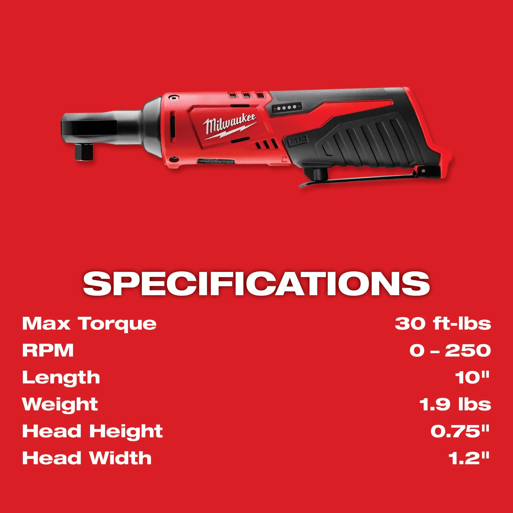 CLÉ RATCHET 3/8'' M12