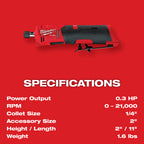 DIE GRINDER DROIT 1/4'' M12 FUEL BRUSHLESS