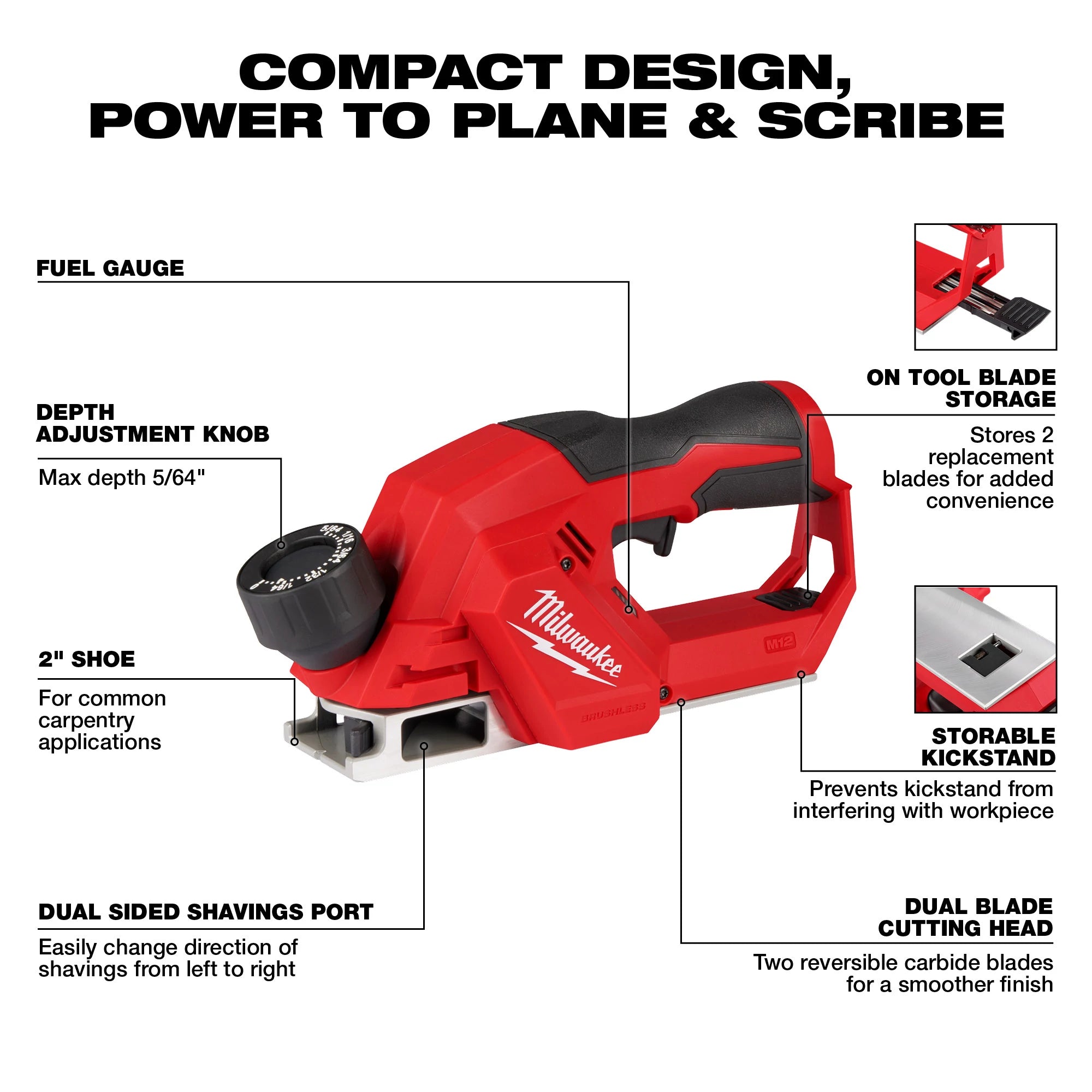 M12 BRUSHLESS 2" PLANER