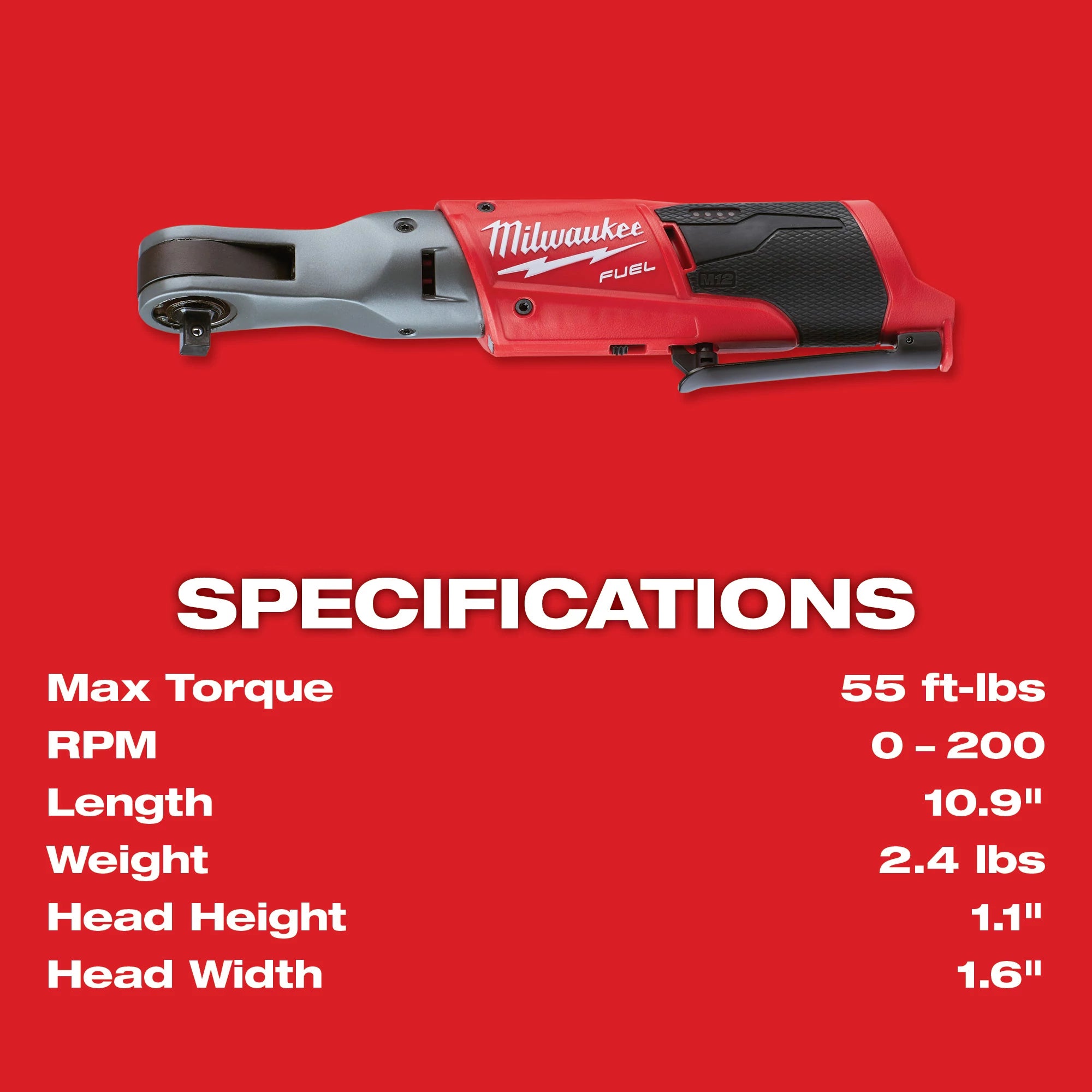 CLÉ RATCHET 3/8'' M12 FUEL BRUSHLESS