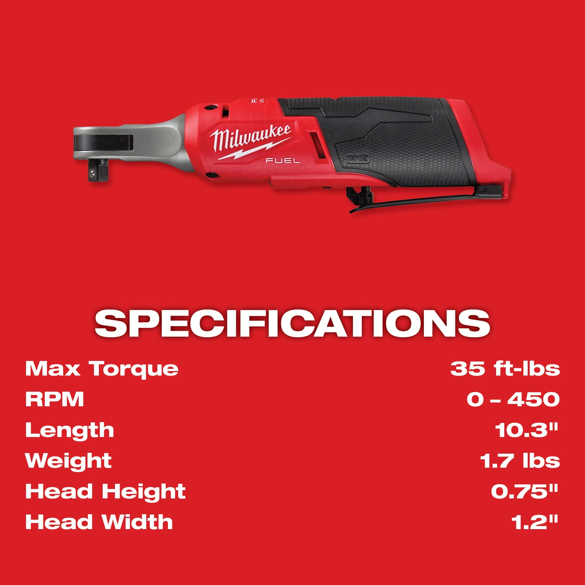M12 FUEL BRUSHLESS 3/8'' HIGH SPEED RATCHET