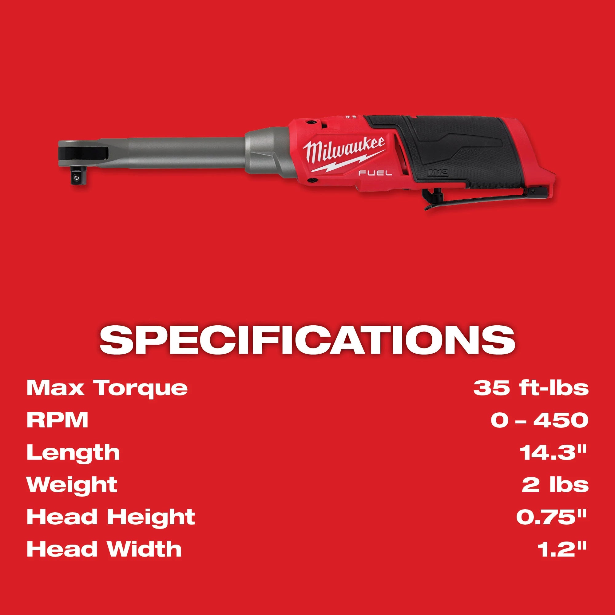 CLÉ RATCHET ALLONGÉE 3/8'' M12 FUEL