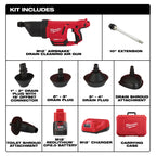 ENSEMBLE PISTOLET À AIR POUR NETTOYAGE DE DRAIN AIRSNAKE M12