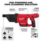 ENSEMBLE PISTOLET À AIR POUR NETTOYAGE DE DRAIN AIRSNAKE M12