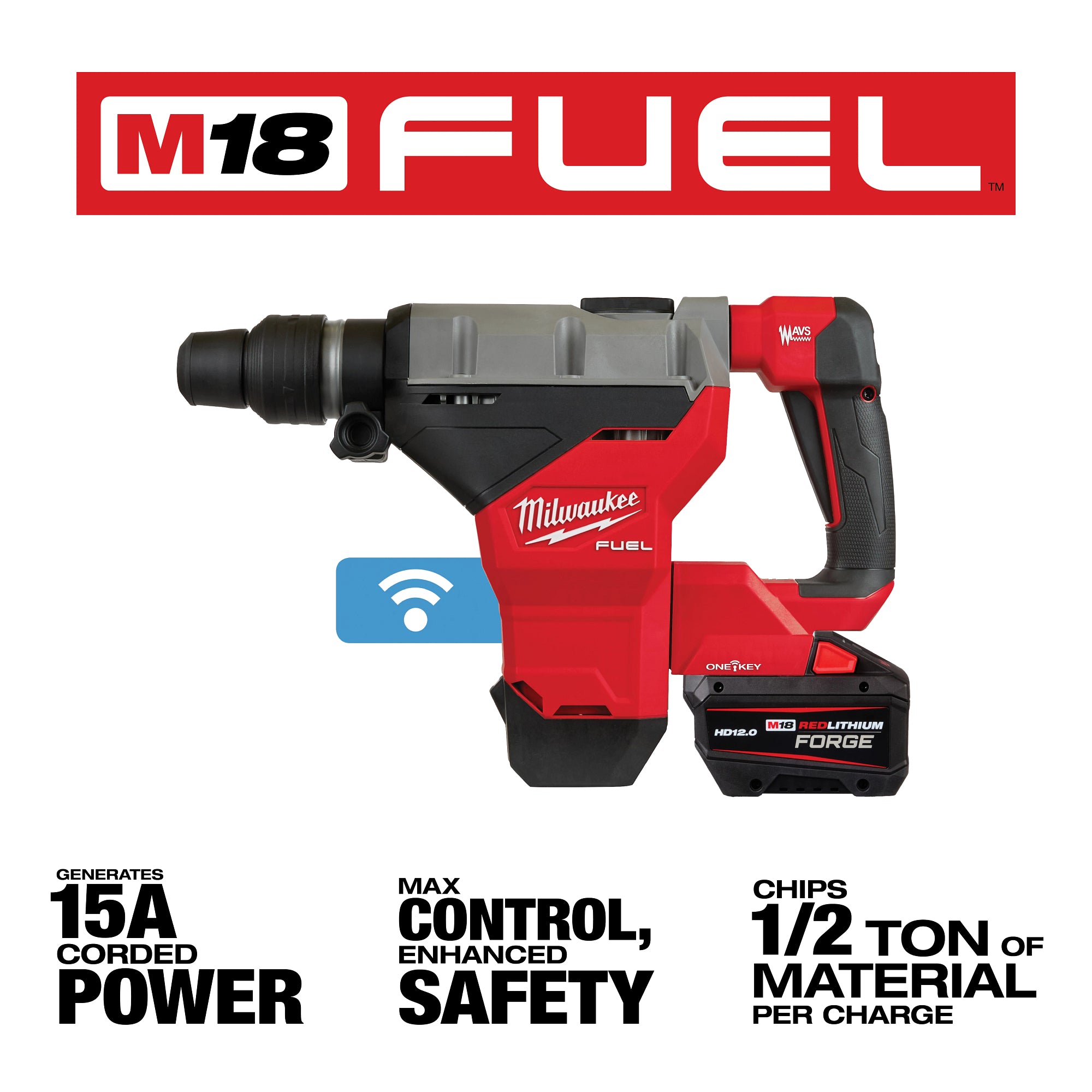 ENSEMBLE MARTEAU ROTATIF 1-3/4'' SDS MAX M18 FUEL (HD12.0)