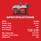 BANC DE SCIE 8-1/4'' ONE-KEY™ M18 FUEL BRUSHLESS