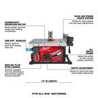 M18 FUEL BRUSHLESS 8-1/4" TABLE SAW KIT (HD12.0)