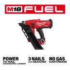 M18 FUEL BRUSHLESS 30° 2'' TO 3-1/2'' FRAMING NAILER