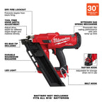 M18 FUEL BRUSHLESS 30° 2'' TO 3-1/2'' FRAMING NAILER