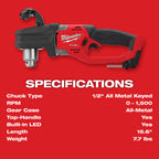 PERCEUSE À ANGLE DROIT 1/2'' HOLE HAWG M18 FUEL