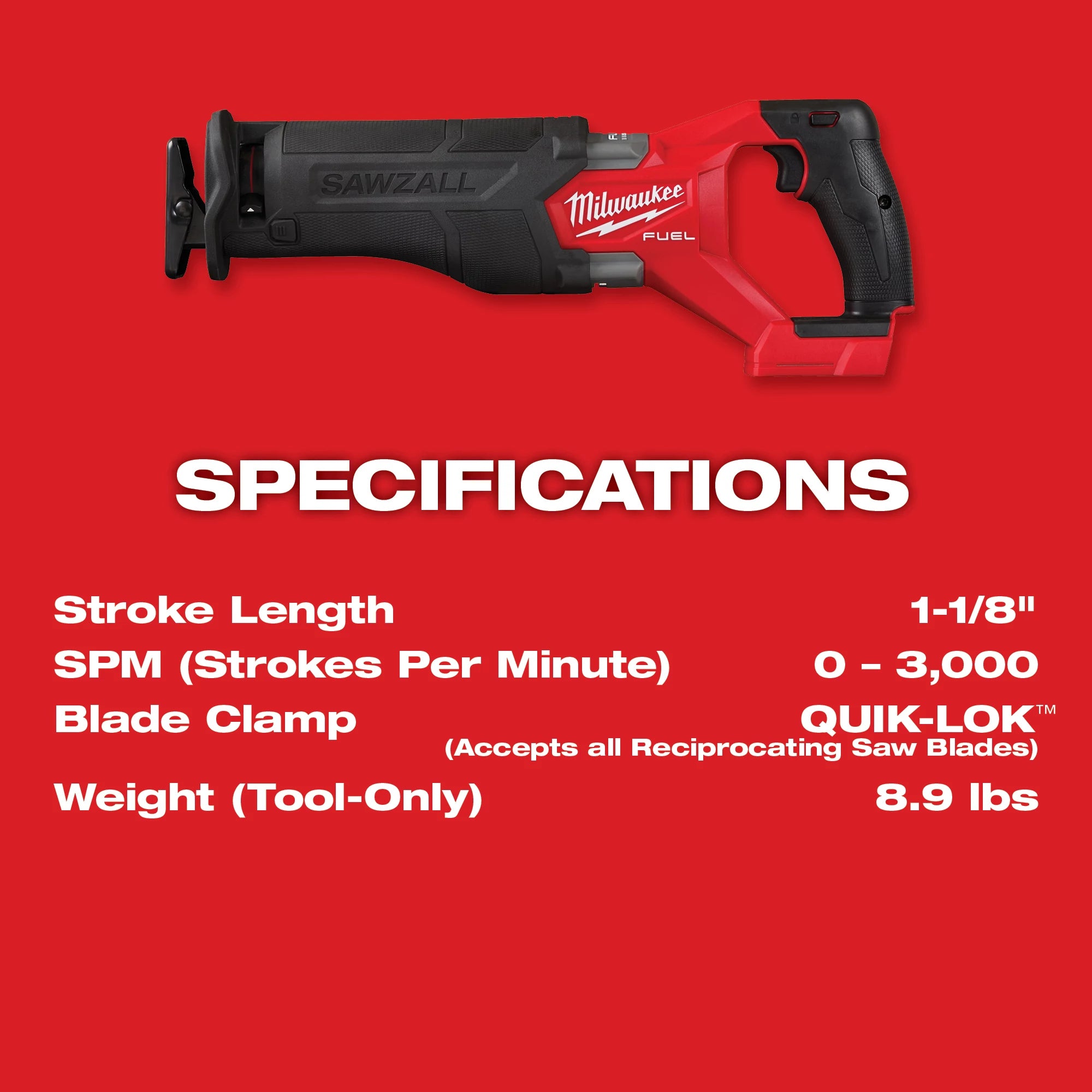 SCIE ALTERNATIVE SAWZALL M18 FUEL BRUSHLESS