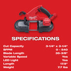 M18 FUEL BRUSHLESS COMPACT BAND SAW