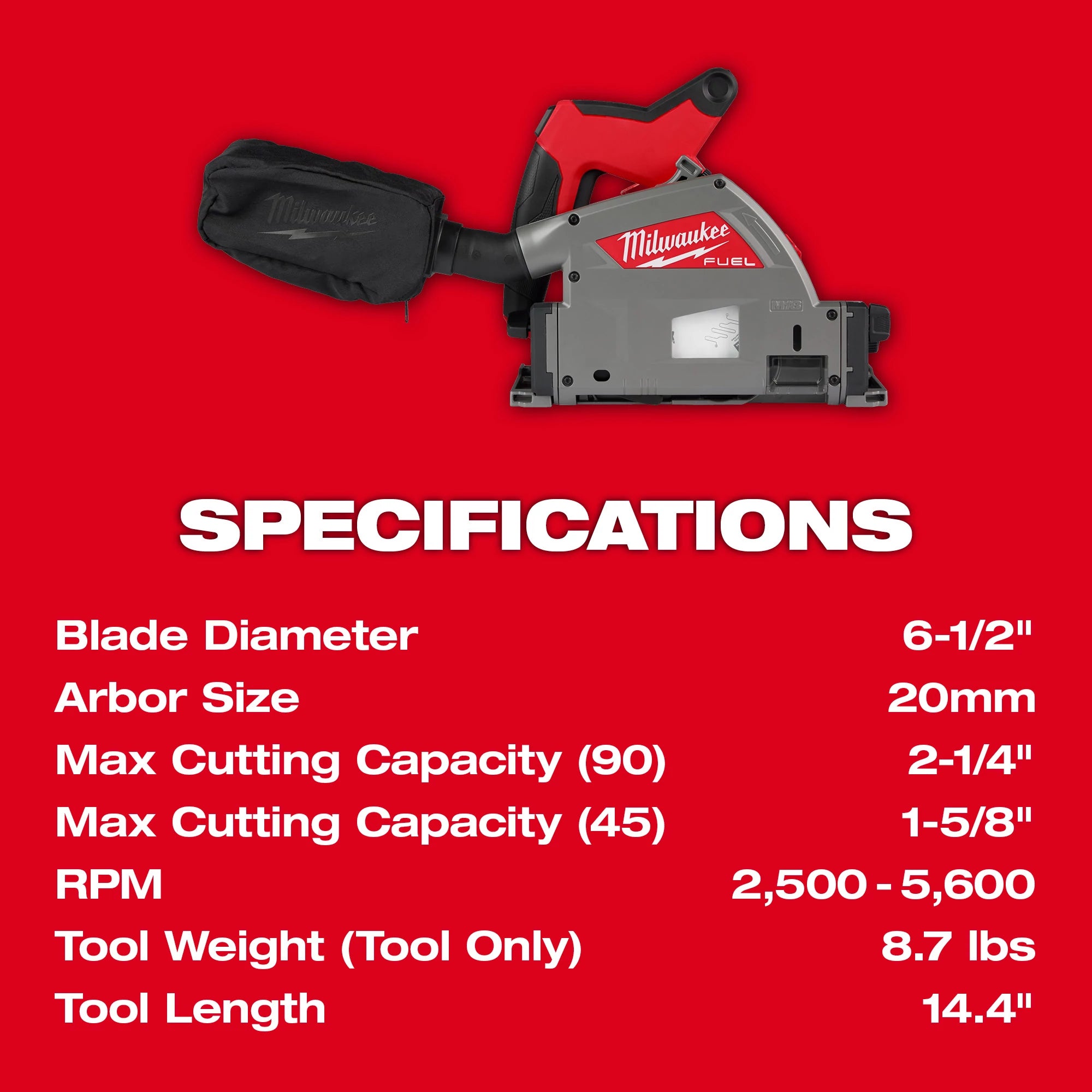 M18 FUEL BRUSHLESS 6-1/2'' PLUNGE CIRCULAR SAW