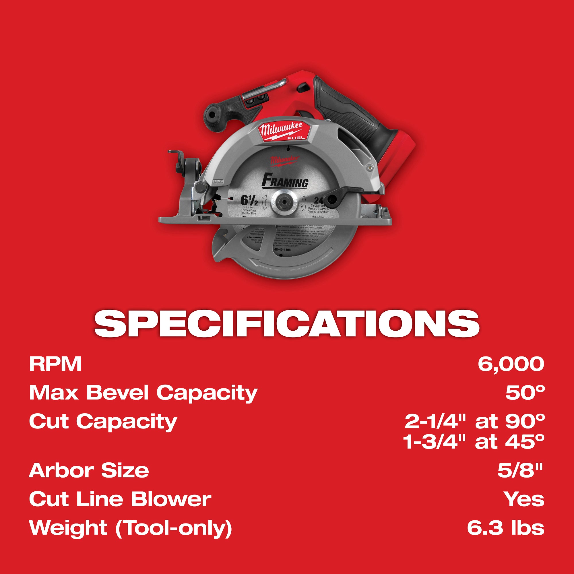 6-1/2'' M18 FUEL BRUSHLESS CIRCULAR SAW