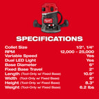M18 FUEL BRUSHLESS 1/2" ROUTER