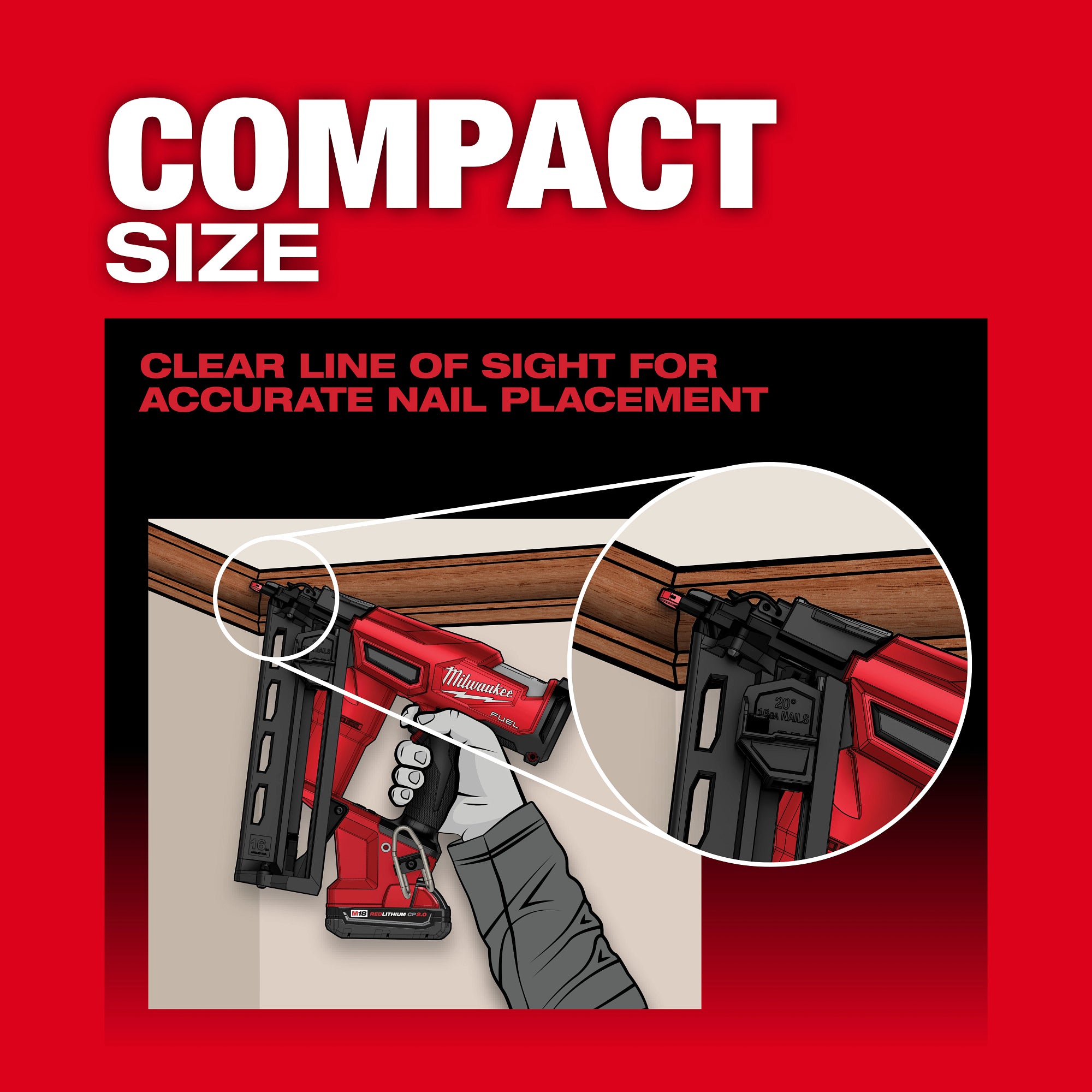 M18 FUEL 16 GA 1-1/4" TO 2-1/2" ANGLE FINISH NAILER