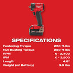 M18 FUEL 3/8'' COMPACT IMPACT WRENCH KIT (XC5.0)