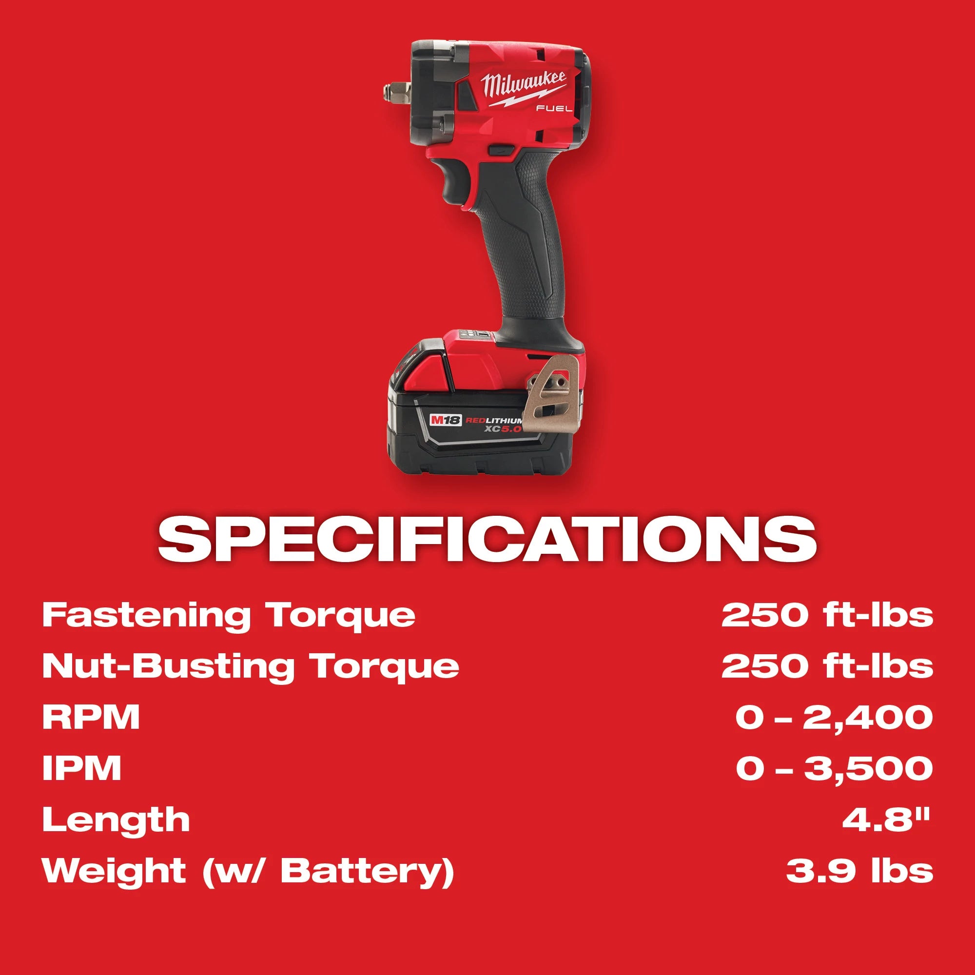 M18 FUEL 3/8'' COMPACT IMPACT WRENCH KIT (XC5.0)