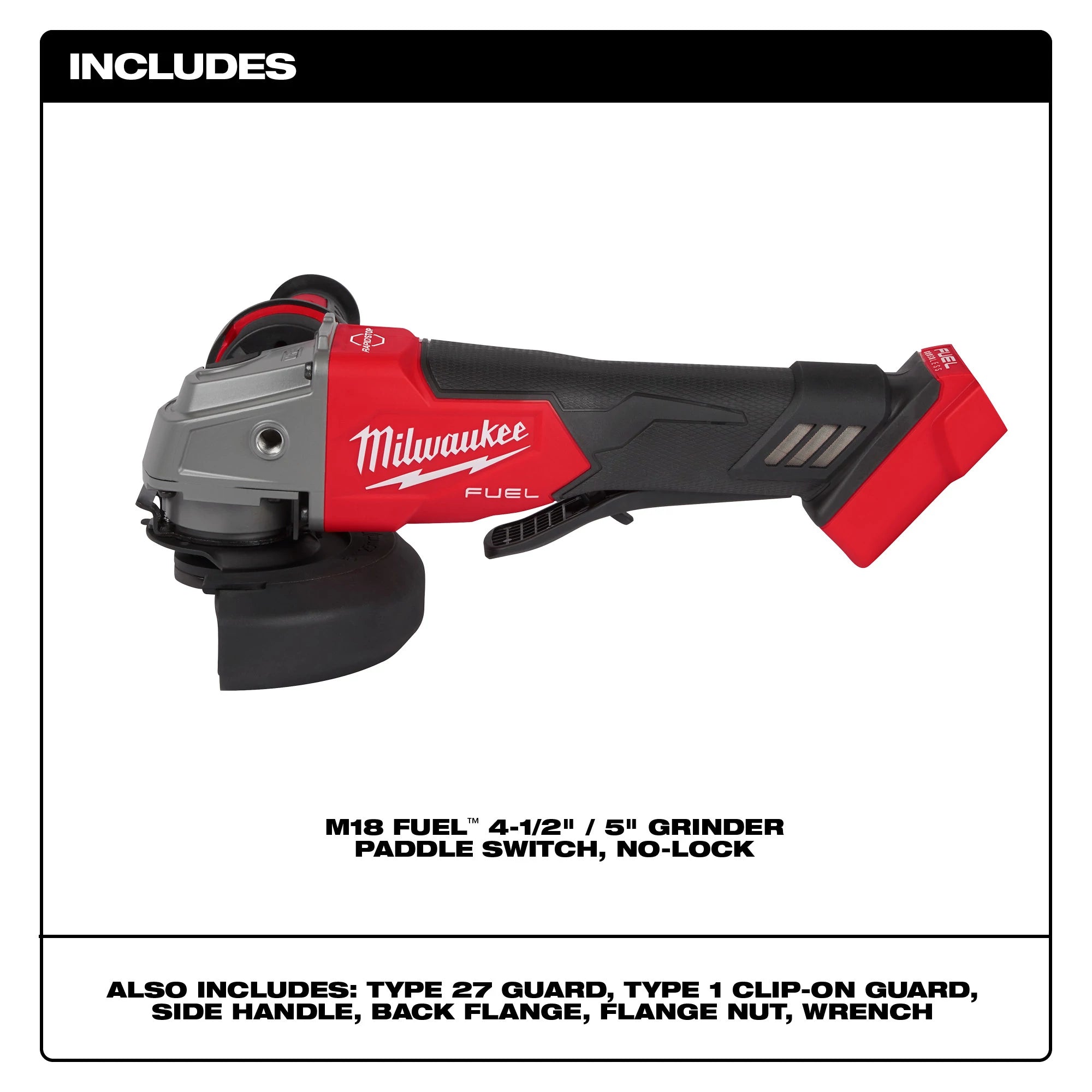 RECTIFIEUSE COUDÉE 4-1/2''/ 5'' À PALETTE M18 FUEL BRUSHLESS