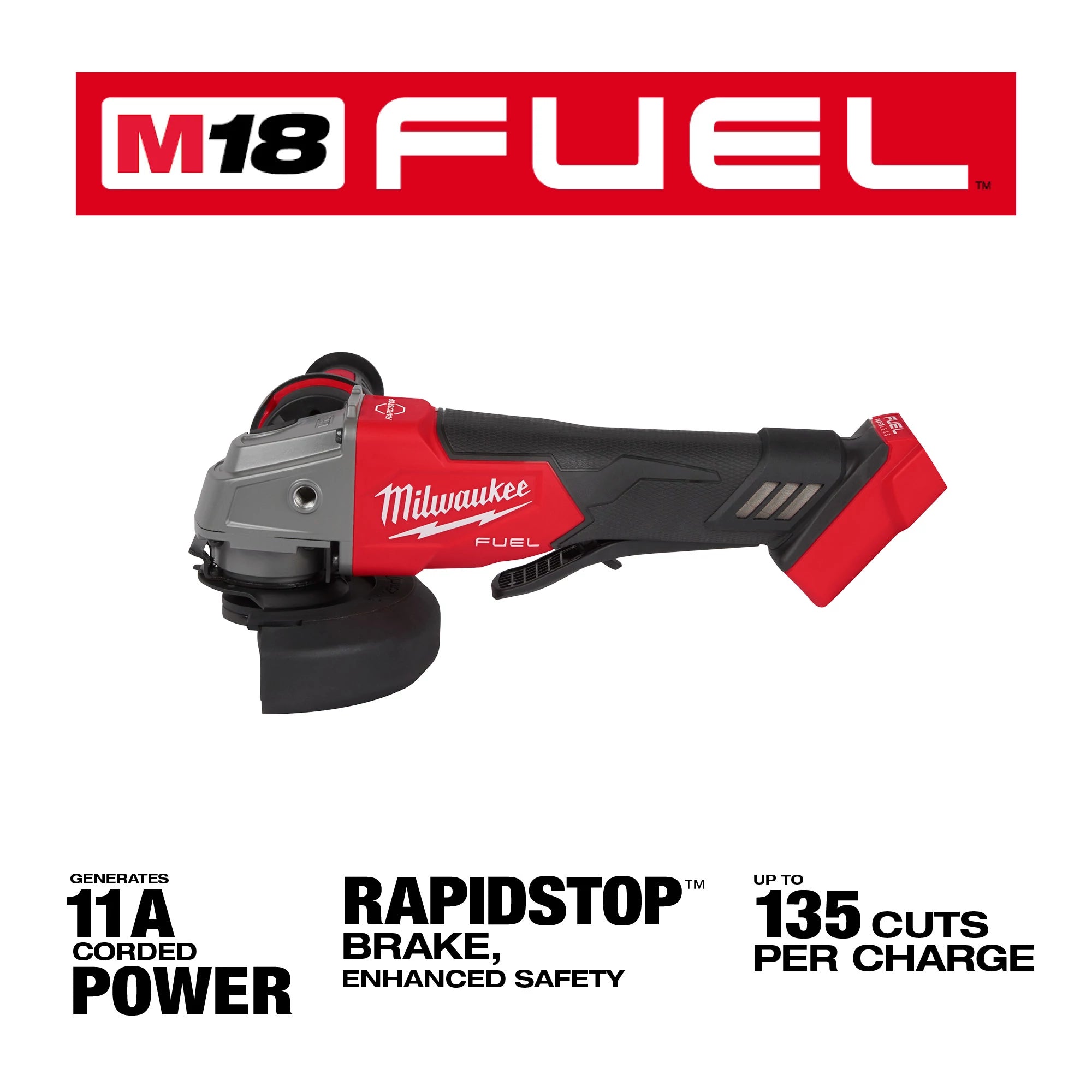 RECTIFIEUSE COUDÉE 4-1/2''/ 5'' À PALETTE M18 FUEL BRUSHLESS