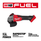 RECTIFIEUSE COUDÉE 4-1/2''/5'' GLISSIÈRE M18 FUEL BRUSHLESS