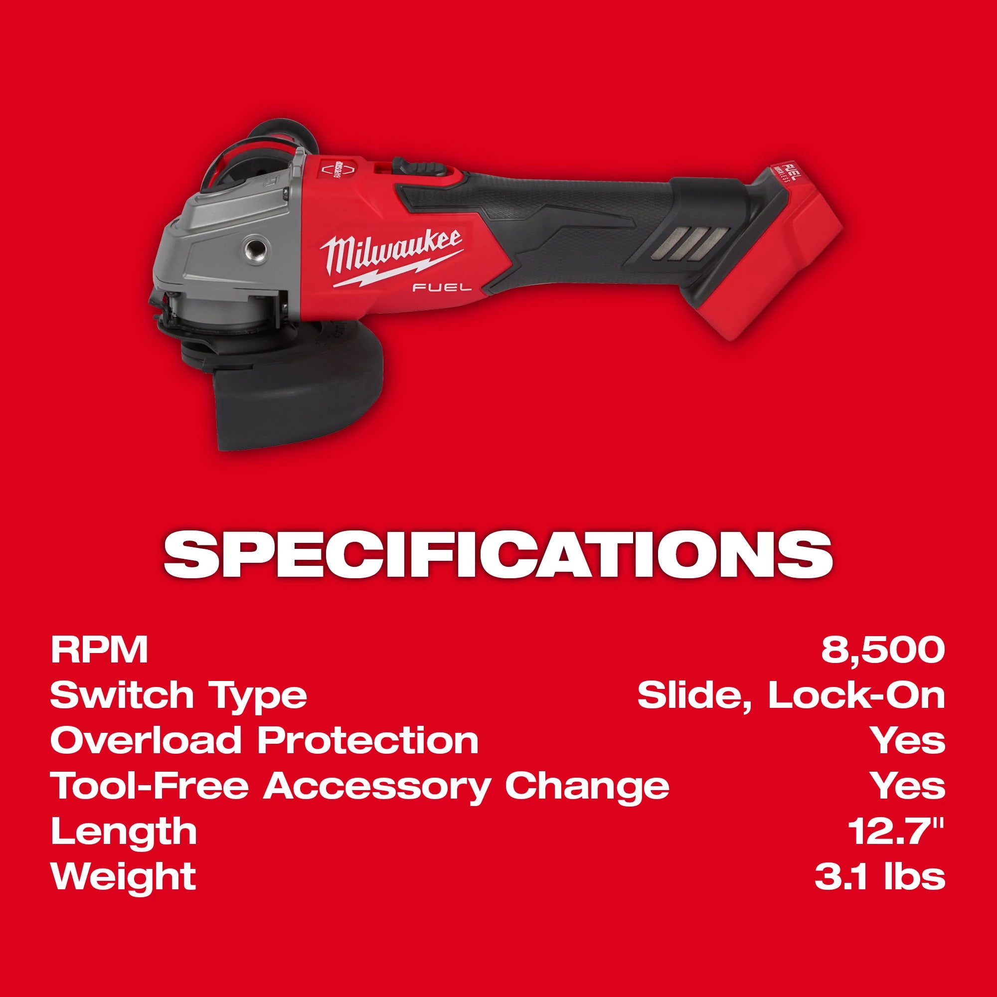 RECTIFIEUSE COUDÉE 4-1/2''/5'' GLISSIÈRE M18 FUEL BRUSHLESS