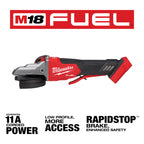 M18 FUEL 5" Flat Head Angle Grinder with Paddle Switch