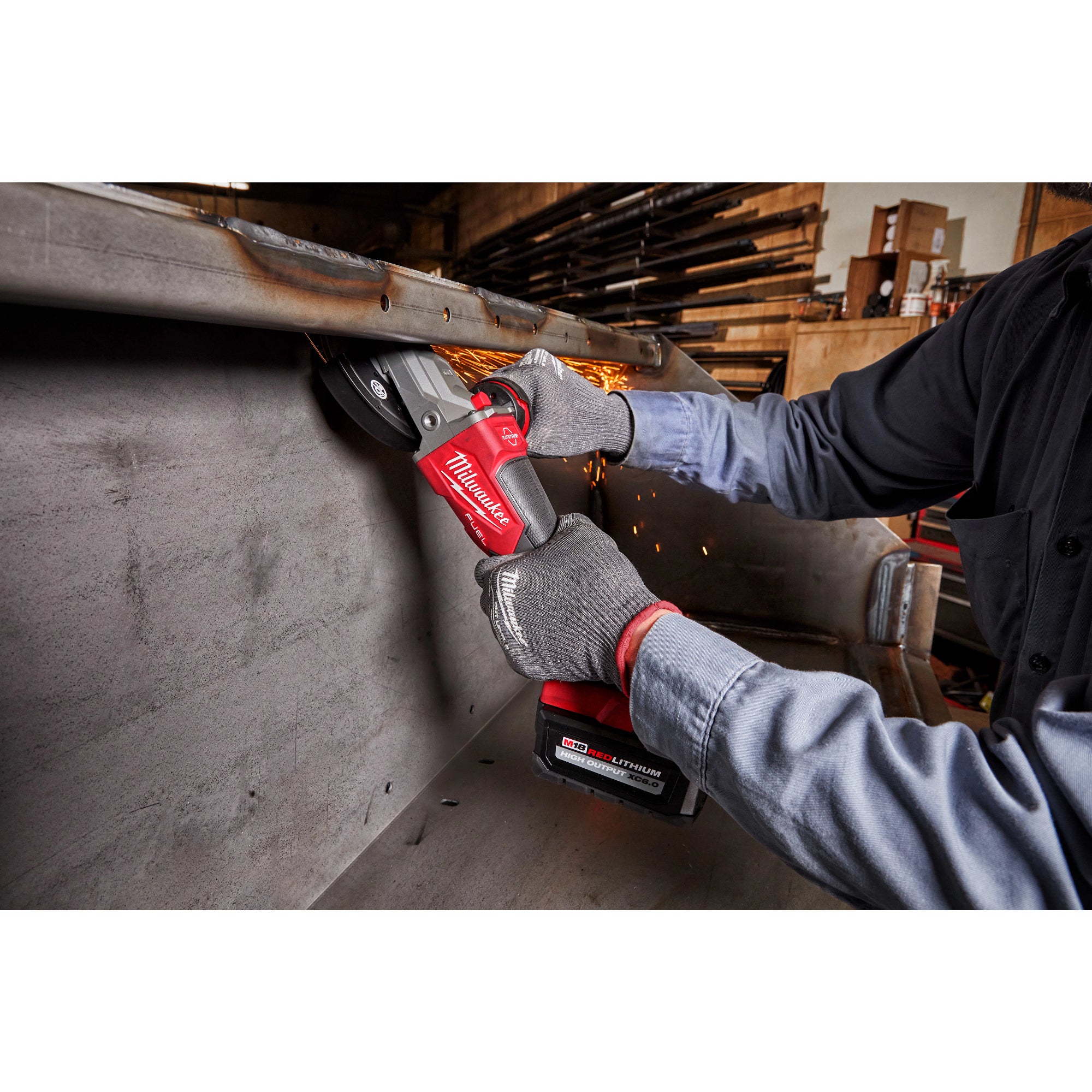 M18 FUEL 5" Flat Head Angle Grinder with Paddle Switch