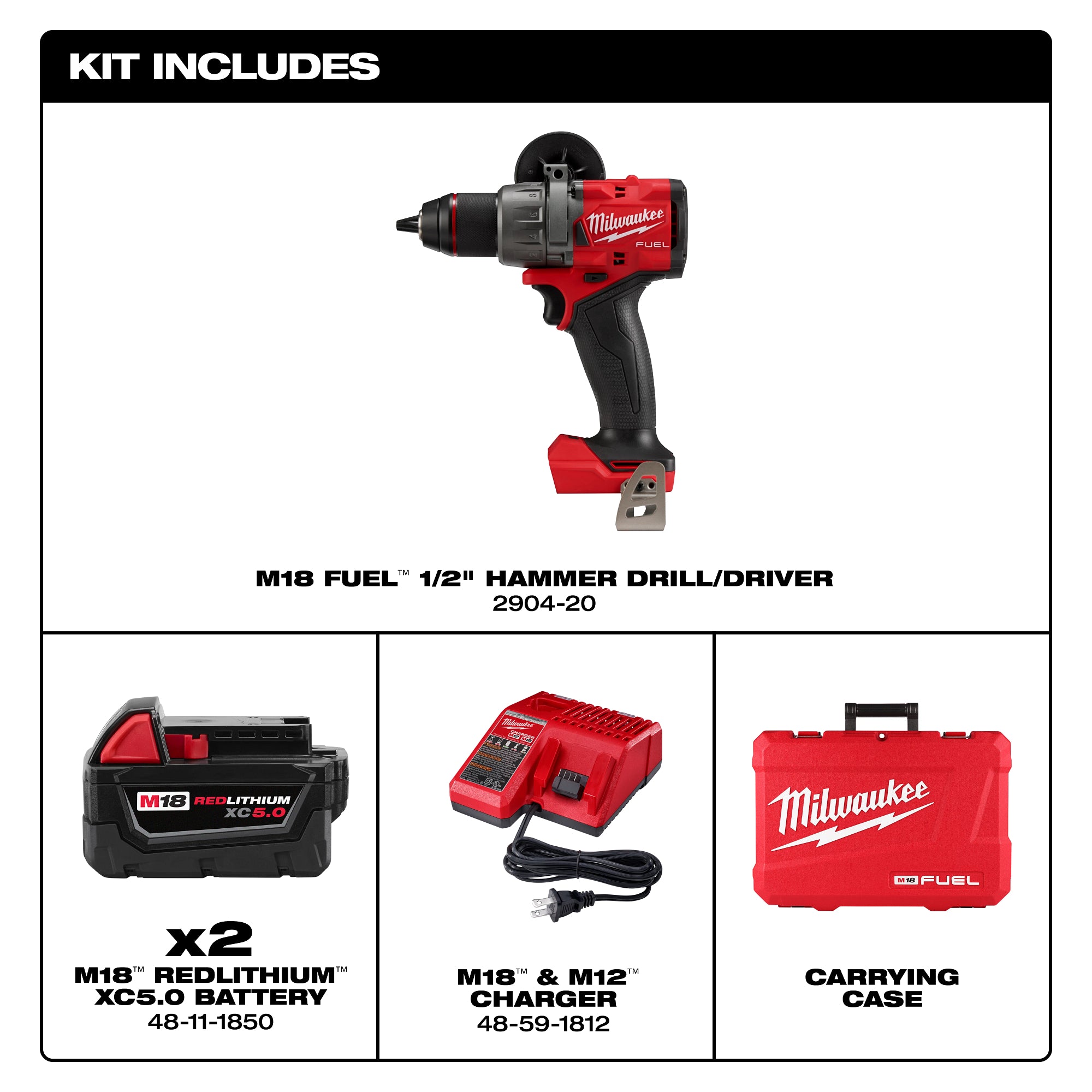 M18 FUEL BRUSHLESS 1/2" HAMMER DRILL KIT