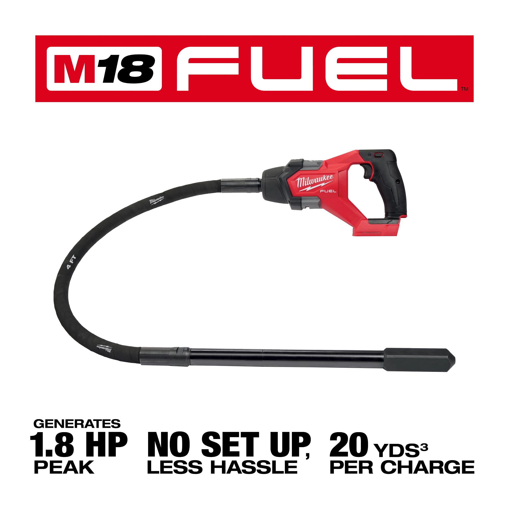 VIBREUR À BÉTON 4' M18 FUEL BRUSHLESS