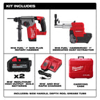 ENSEMBLE MARTEAU ROTATIF 1'' SDS+ M18 FUEL HAMMERVAC (XC6.0)