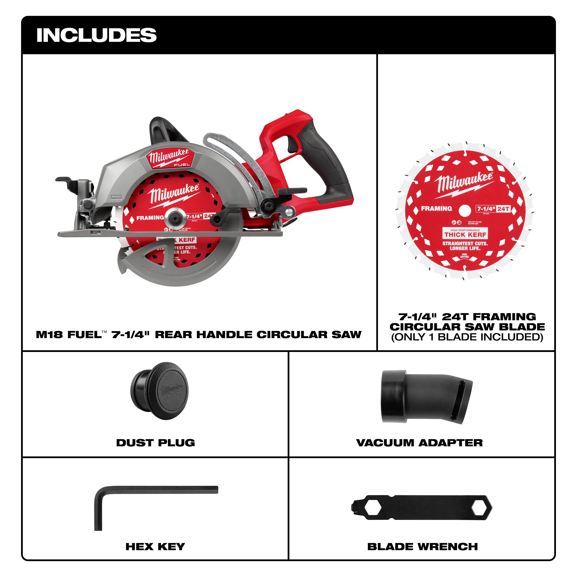SCIE CIRCULAIRE 7-1/4'' À POIGNÉE ARRIÈRE M18 FUEL BRUSHLESS