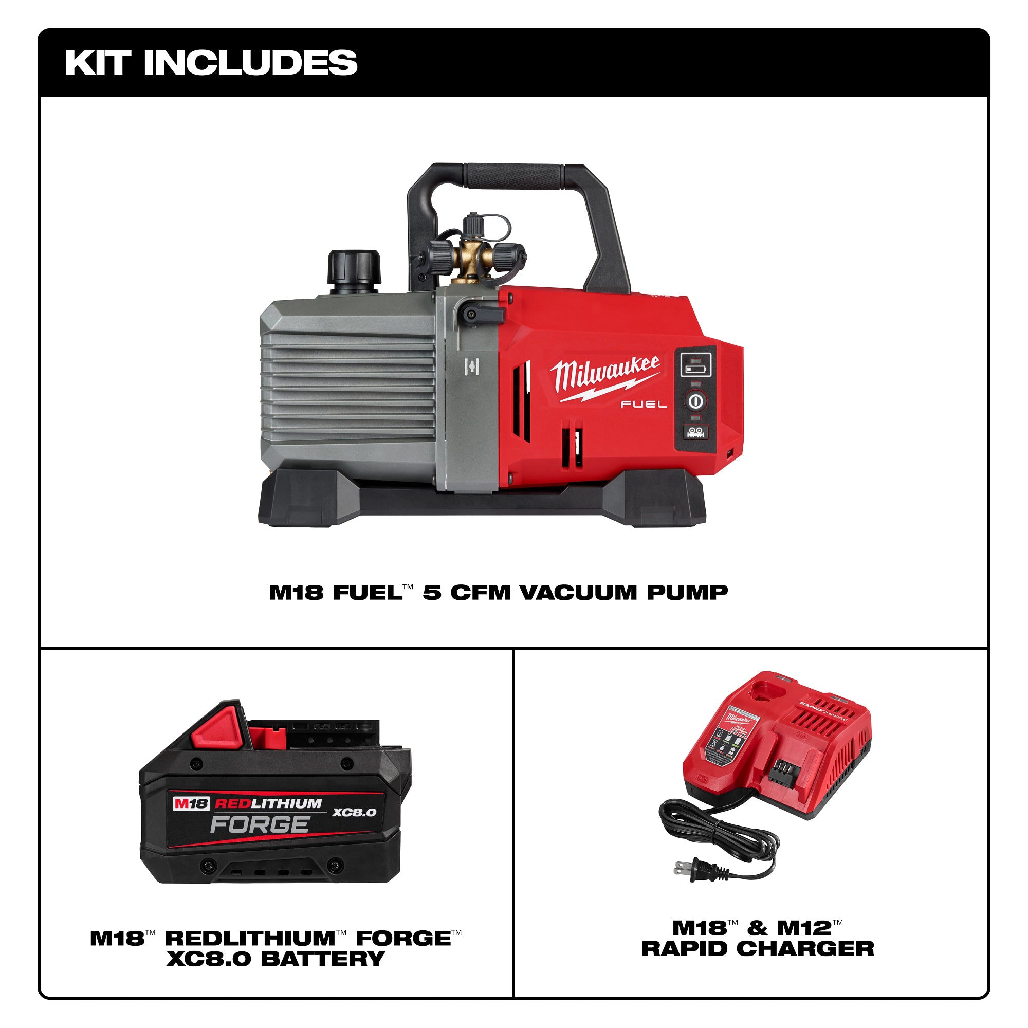 ENSEMBLE DE POMPE À VIDE 5CFM M18 FUEL (XC8.0)