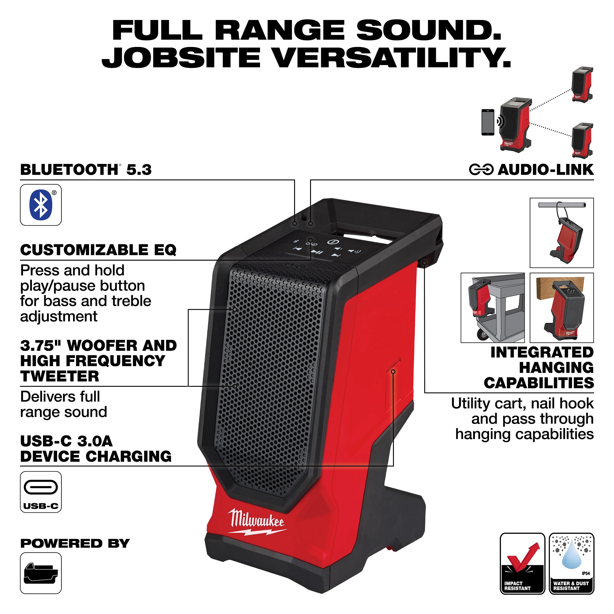 HAUT-PARLEUR DE CHANTIER M18 BLUETOOTH