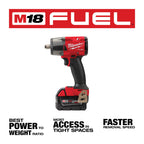 M18 FUEL 1/2'' MID-TORQUE IMPACT WRENCH KIT (XC5.0)