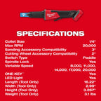 M18 FUEL BRUSHLESS GRINDER VARIABLE SPEED PADDLE