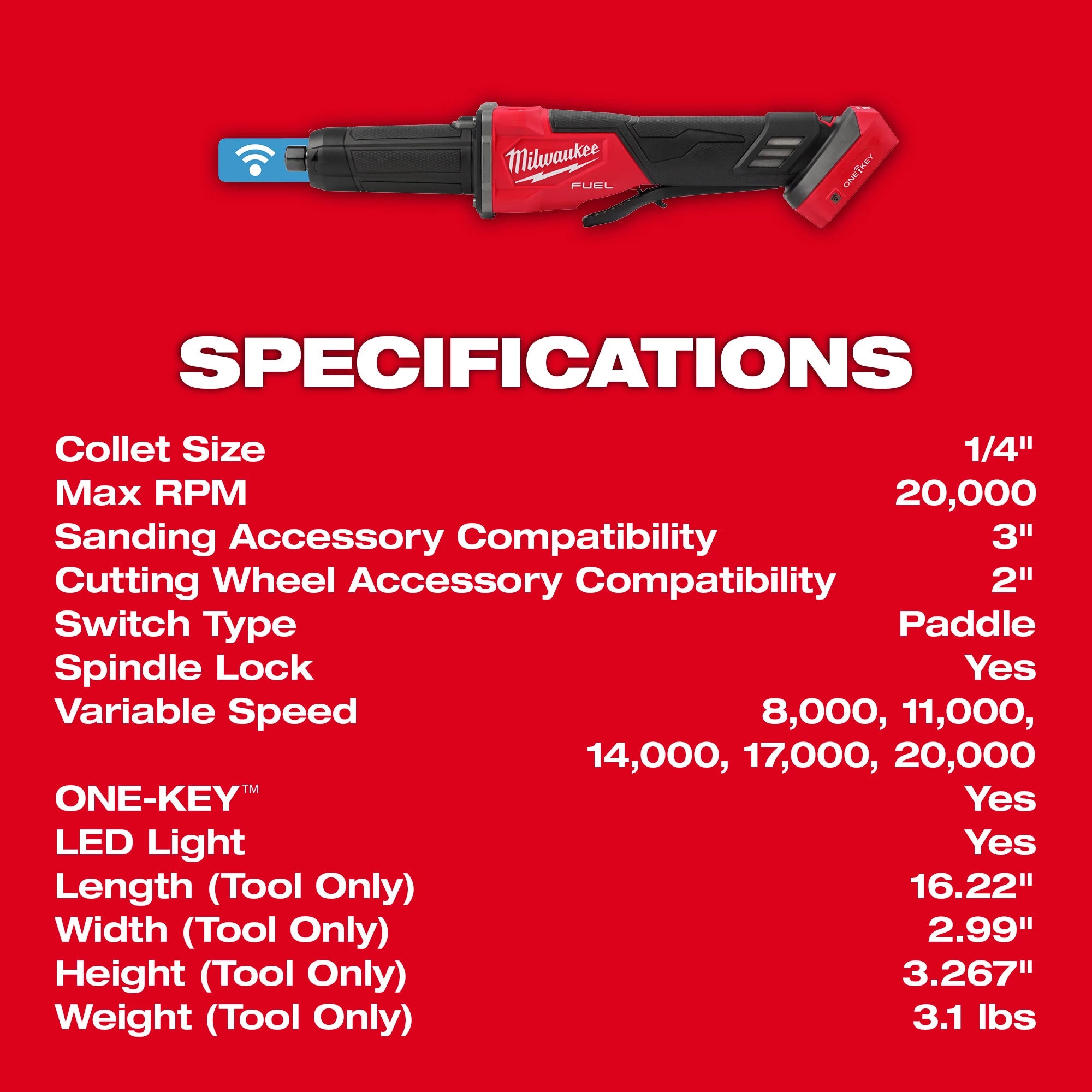 M18 FUEL BRUSHLESS GRINDER VARIABLE SPEED PADDLE