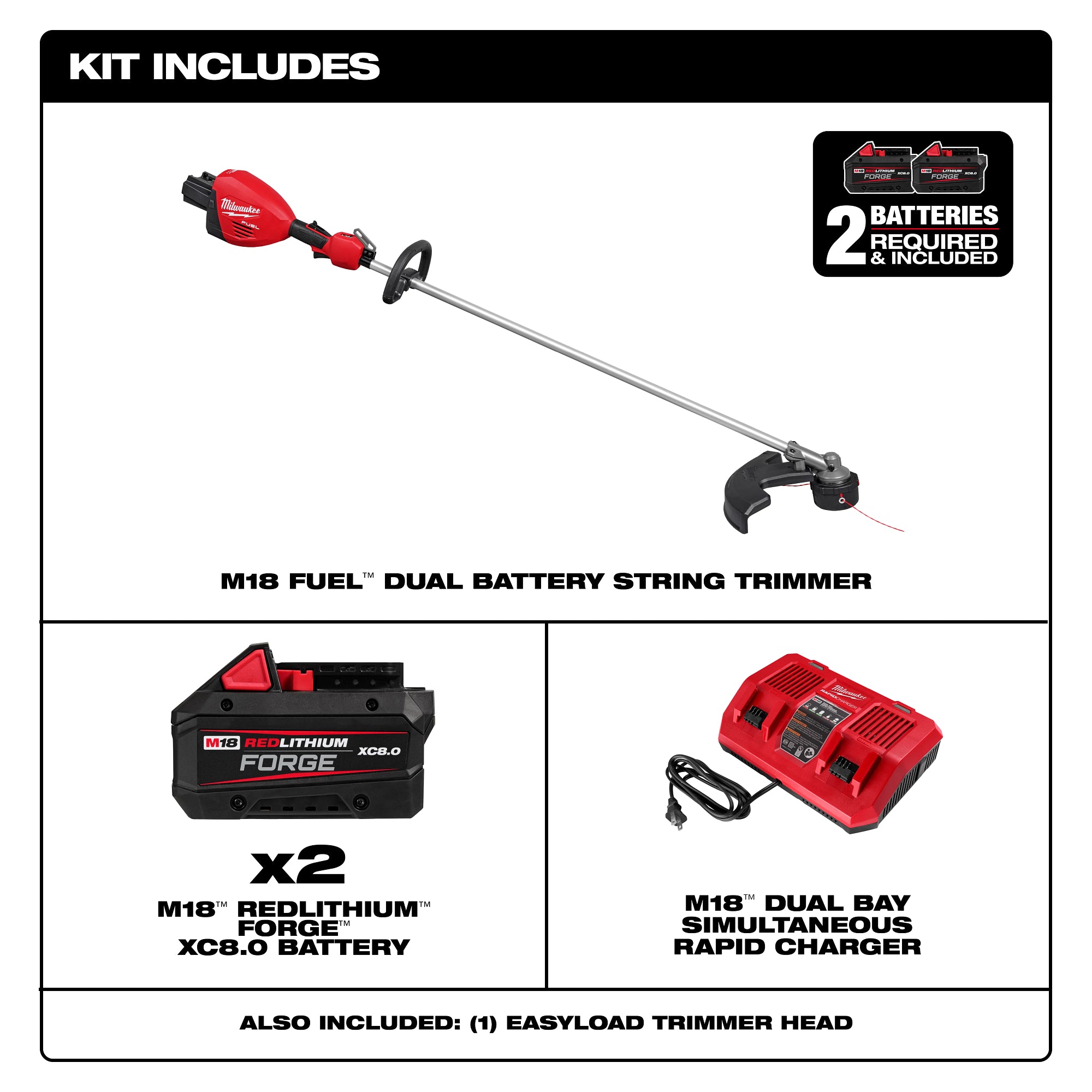 M18 FUEL 17" Dual Battery String Trimmer (XC8.0)
