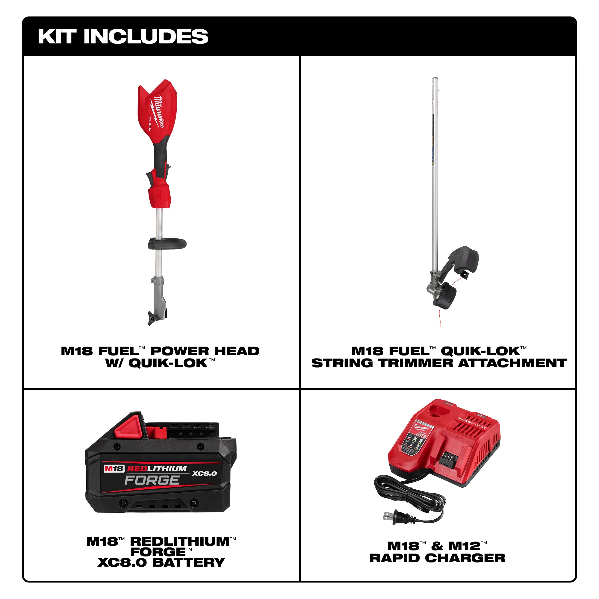 M18 FUEL QUIK-LOK FORGED STRING TRIMMER KIT (XC8.0)