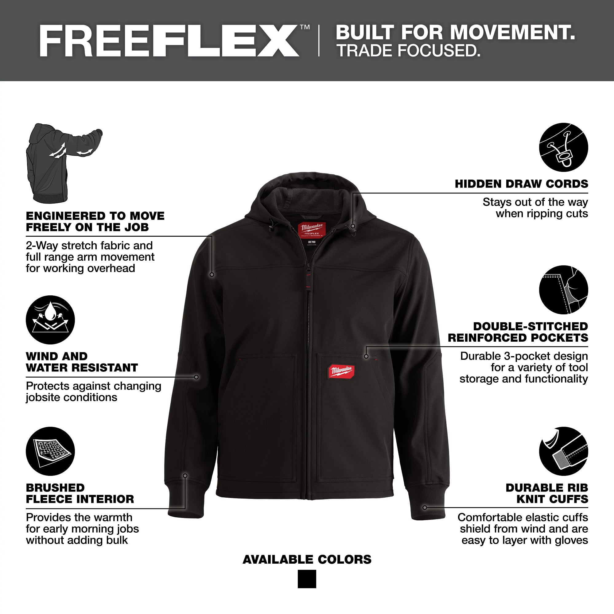 MANTEAU DE TRAVAIL SOFTSHELL (NOIR - XLARGE)