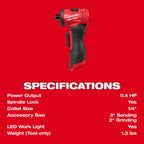 DIE GRINDER DROIT 1/4'' M12 FUEL BRUSHLESS