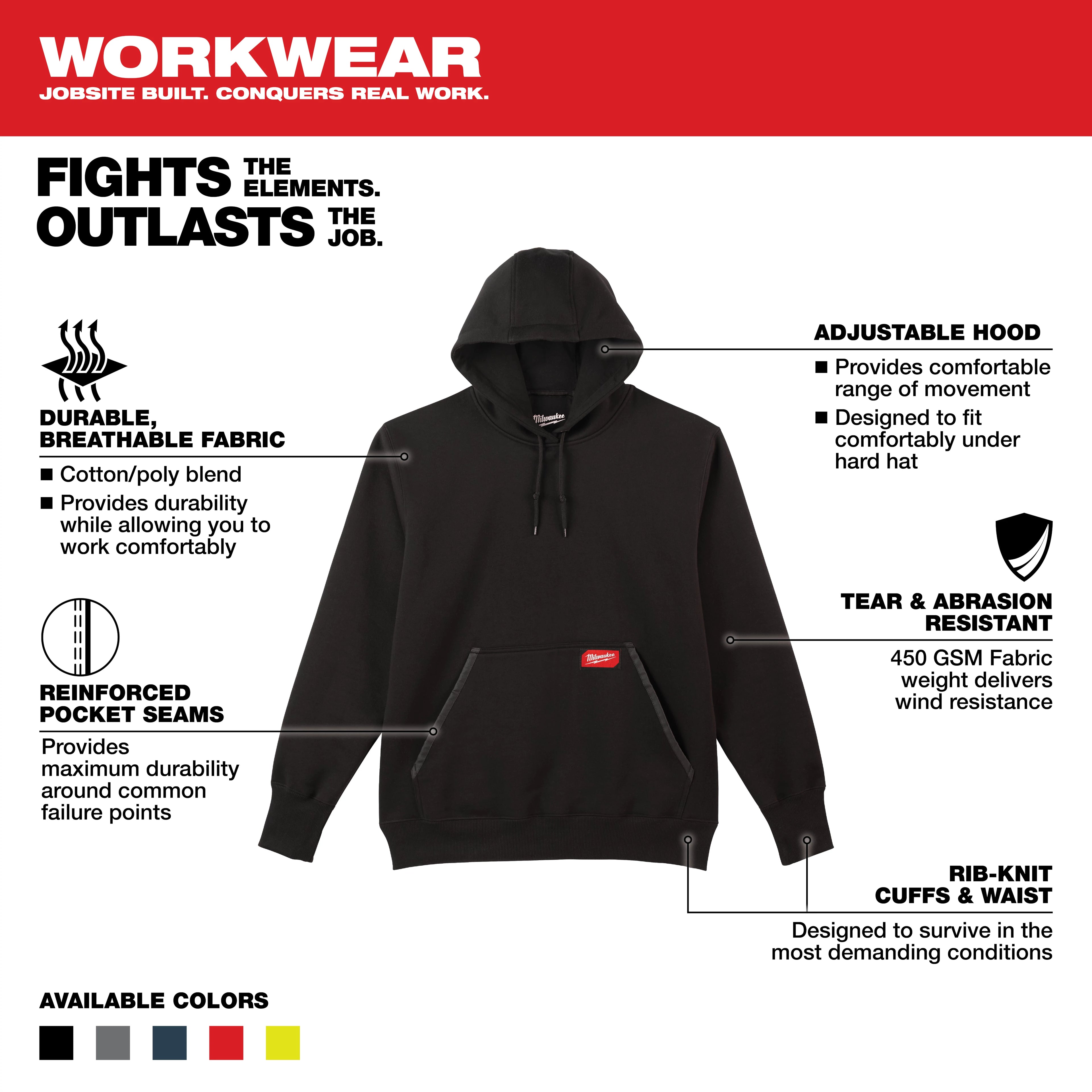 COTON OUATÉ MILWAUKEE HEAVY DUTY (NOIR - 2XLARGE)