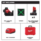 M12 360° 3-PLANE GREEN LASER LEVEL KIT