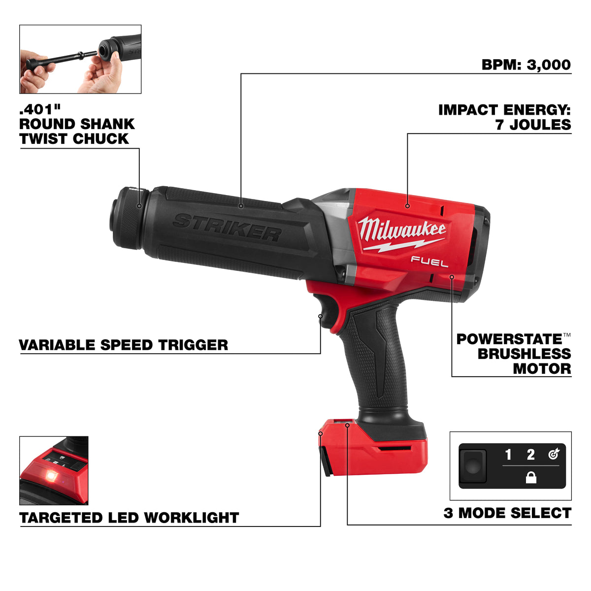 ENSEMBLE MARTEAU STRIKER M18 FUEL HIGH OUTPUT (XC5.0)